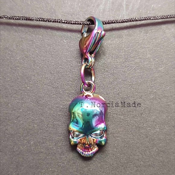 T.NorciaMade Accessories - Neochrome Skull Charm: Single
